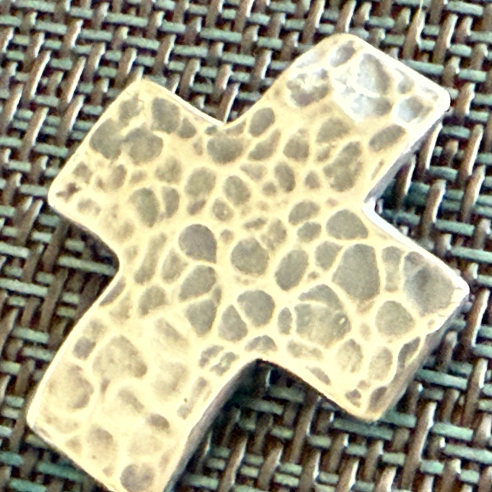 Silpada retired hammered sterling silver Cross pendant